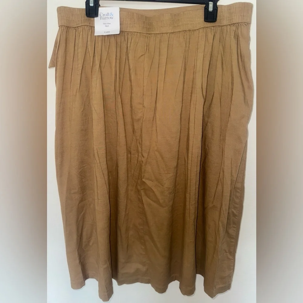 Women's Croft & Barrow Tie-Front Faux Wrap Mid-Rise Skirt - Picture 3 of 11